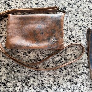 Bed Stu Distressed Brown Leather Wristlet